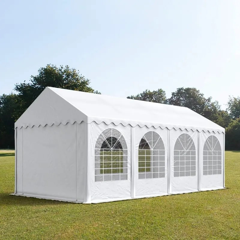 TOOLPORT XXL 4x8m Namiot imprezowy - 2,6 m wysokość ścian bocznych, PVC 1400, biały - (7654BL)