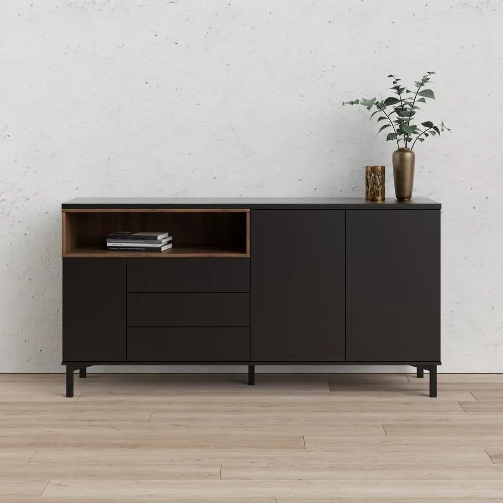 Czarna komoda 176x90x49 cm Roomers – Tvilum