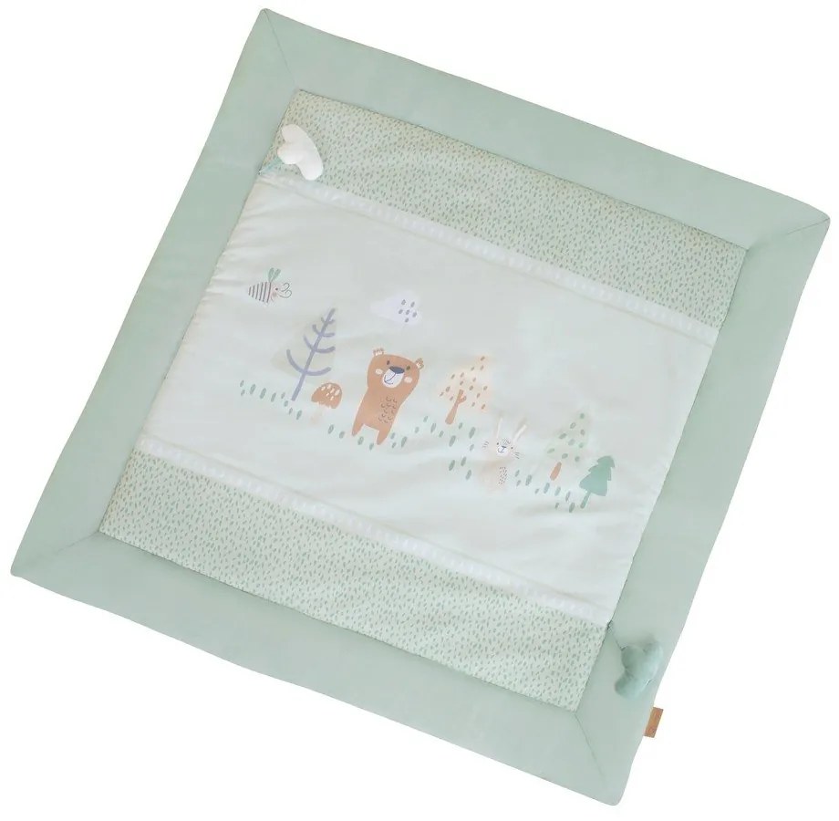 Jasnozielona mata do zabawy dla dzieci 100x100 cm Woodland Buddies – Roba