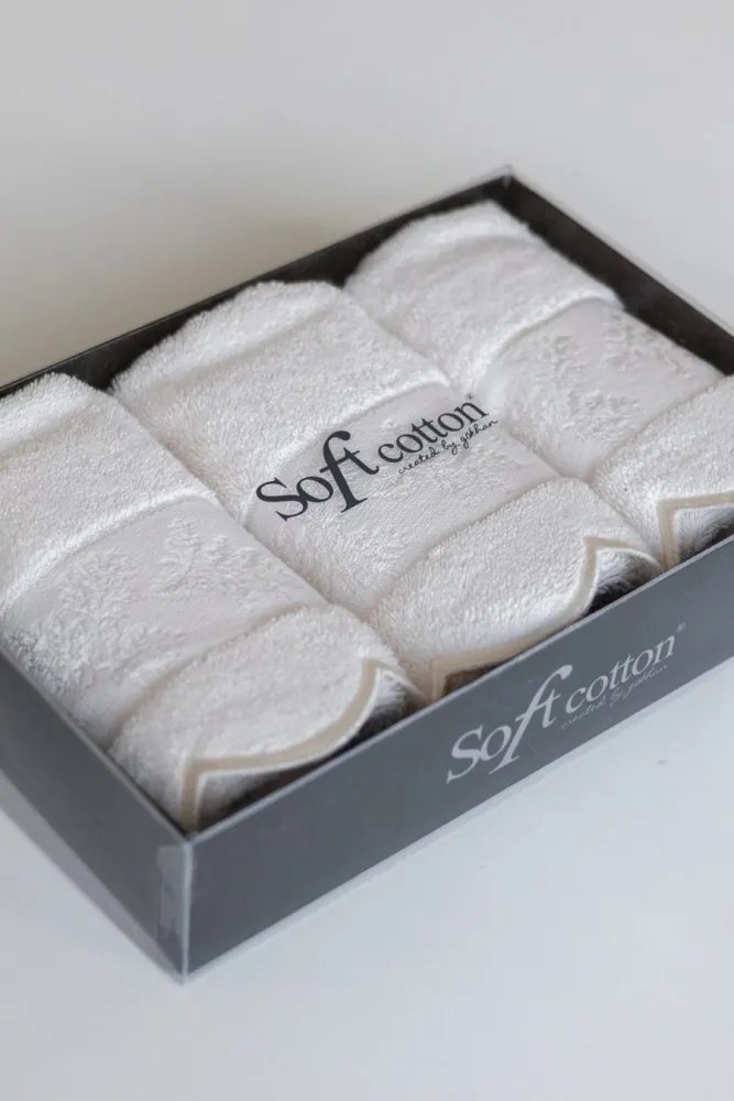 Zestaw podarunkowy małych ręczników LORA, 3 szt Kremowy