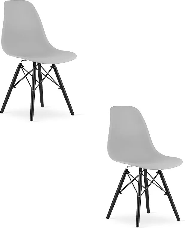 Krzesło Valora OSAKA, szare, czarne, ergonomiczne, z nogami x2