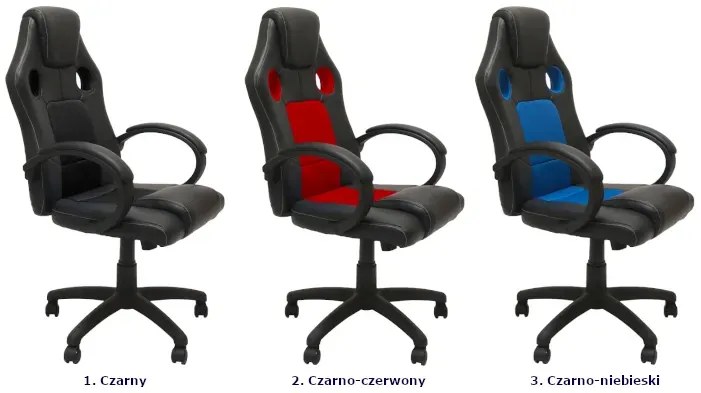 Czarno-niebieski fotel obrotowy regulowany B8-F70
