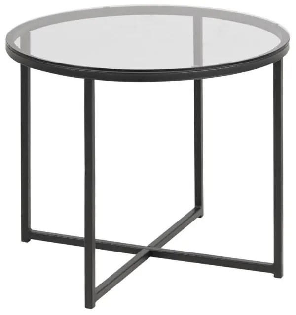 Stolik ze szklanym blatem Actona Cross, ⌀ 55 cm