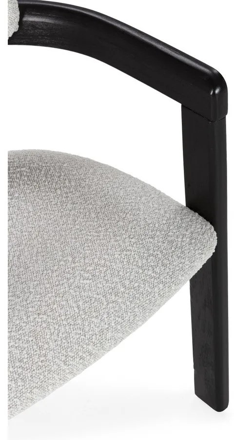 Białe/czarne tapicerowane fotele jadalniane zestaw z podłokietnikami 2 szt. Eiden – MOME