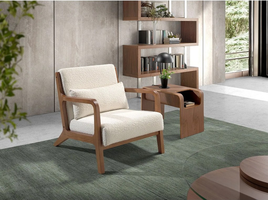 Fotel z białej tkaniny 5100 ANGEL CERDA