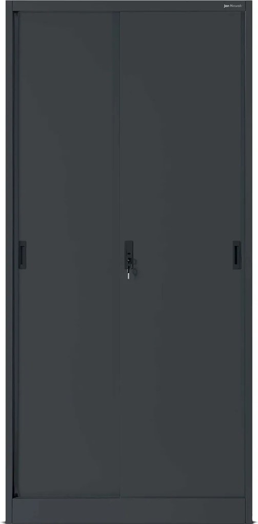 Przesuwna szafa biurowa Kuba 90x40x185 cm, antracyt