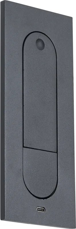 Nowoczesny kinkiet czarny z LED i portem USB-C - Hilton