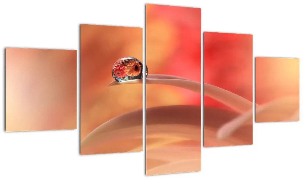 Obraz kwiecistej kropli rosy (125x70 cm)