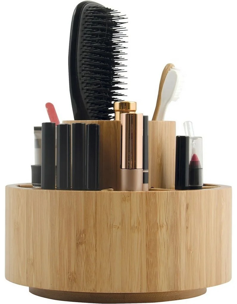 MSV Bambusowy organizer obrotowy na kosmetyki Isalys 20 x 15,3 cm