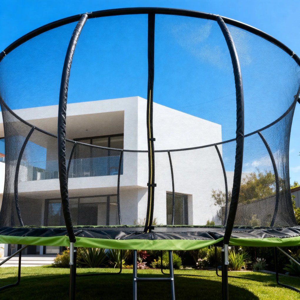 Trampolina ogrodowa dla dzieci Pegie 16FT, 488 cm, z siatką wewnętrzną i drabinką