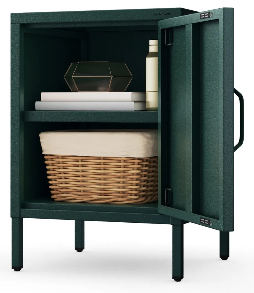Szafka nocna metalowa butelkowa zieleń Modern MIA, 424 x 595 x 400 mm