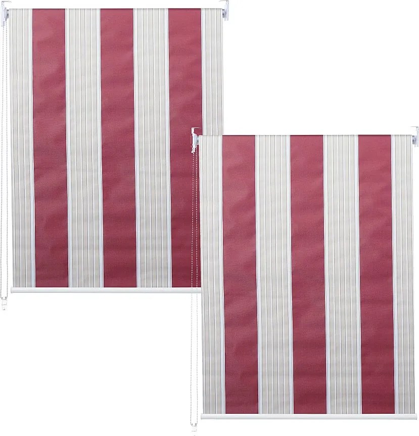 Roleta MCW-D52 (zestaw 2 sztuk),  czerwony/biały/beżowy