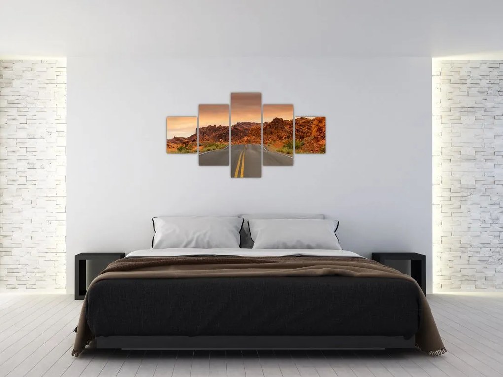 Obraz drogi i skał (125x70 cm)