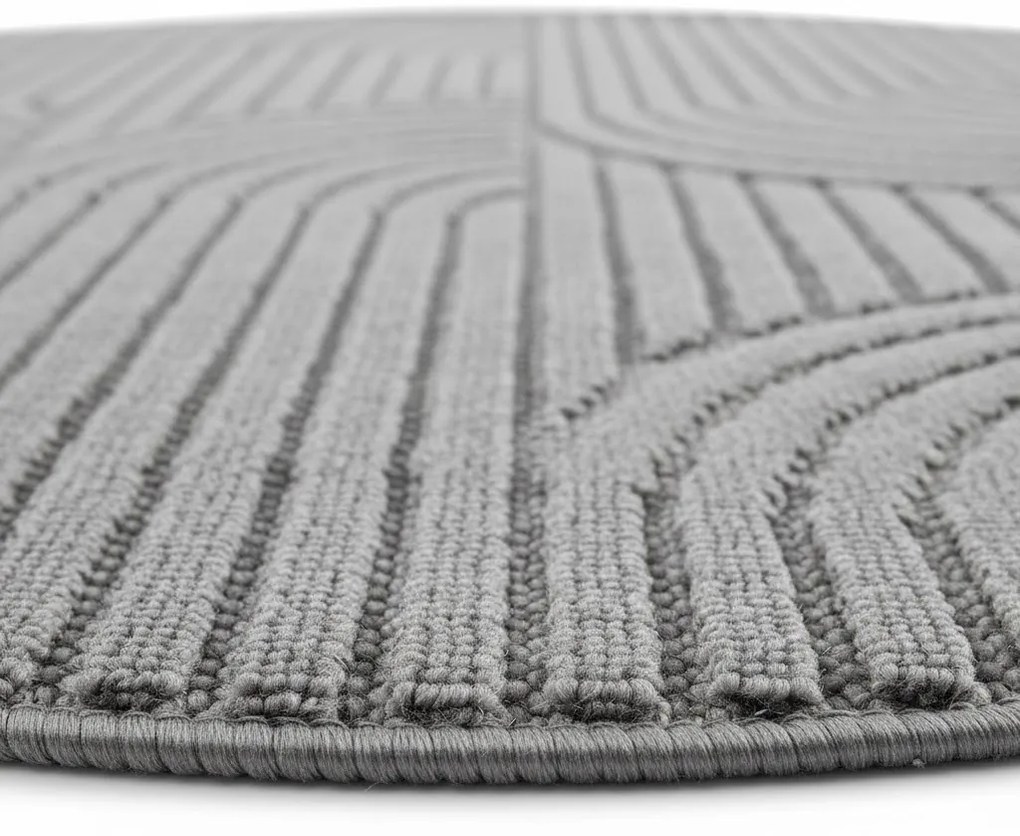 Dywan nowoczesny 3D Helix Geometria szary 200 cm x 200 cm koło