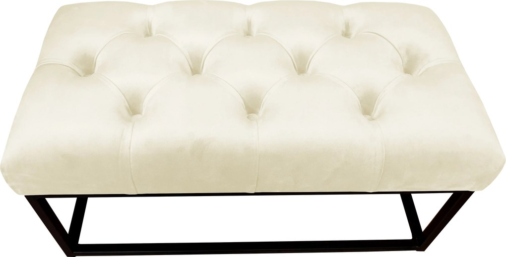 Ławka CHESTERFIELD tkanina Welur loft ławka metal : Kolor Stelaża - Czarny , Kolor tkaniny - VELVET - MG50, Typ tkaniny - Velvet