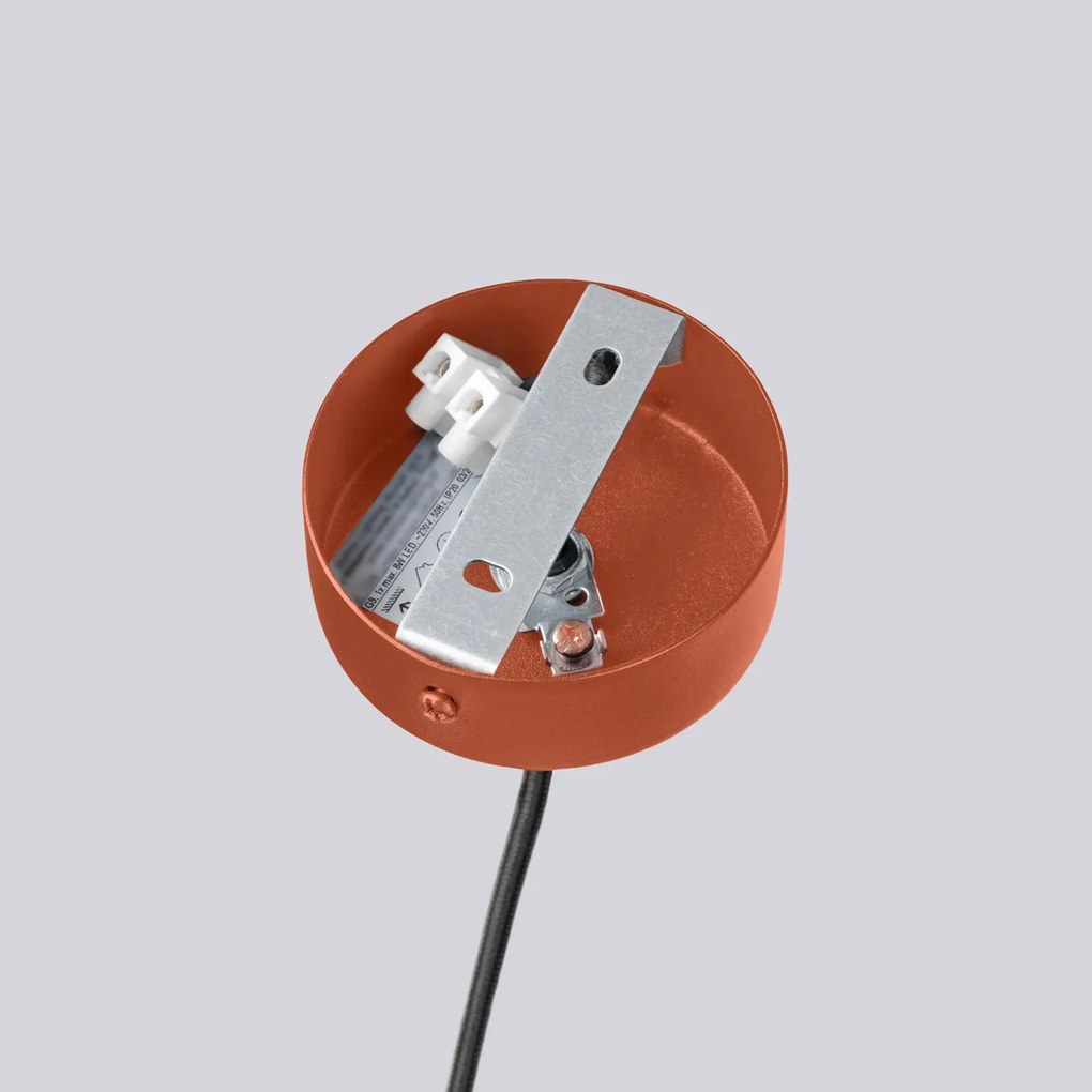 Żyrandol HALO 6 ochra czerwona ryflowana SOLLUX  LIGHTING