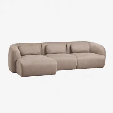 Sofa Modułowy Z Lewym Szezlongiem, 3-częściowy, Z Tkaniny Chenilla Coquette Szenila Brąz Pszeniczny - Sklum