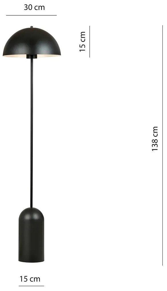 Czarna nowoczesna lampa podlogowa 9X D128 D8-E23