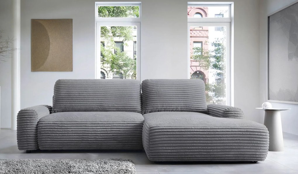 Ciemnoszary narożnik sztruksowy do salonu C9-F72