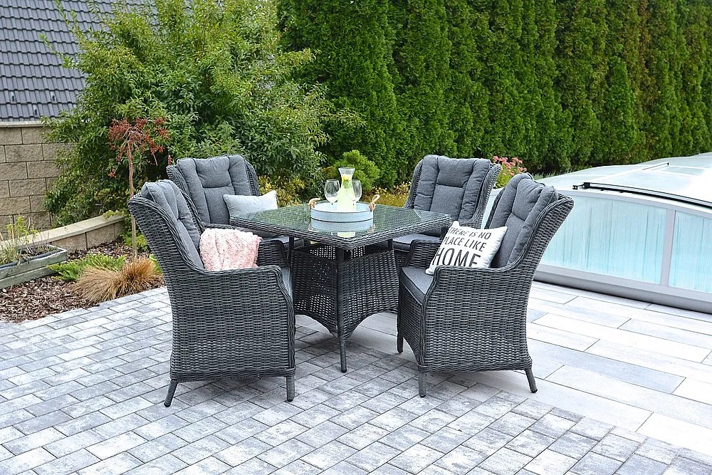 Zestaw do jadalni z rattanu EDEN 1 + 4