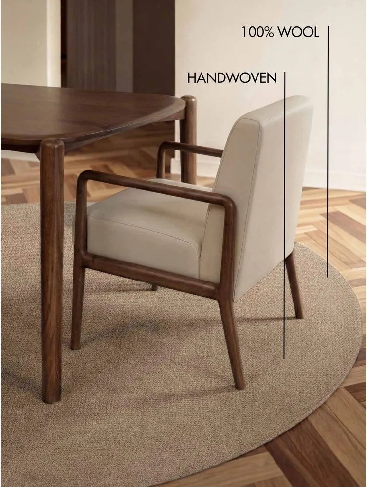 Beżowy wełniany okrągły dywan tkany ręcznie ø 200 cm Greenwich – Ted Baker