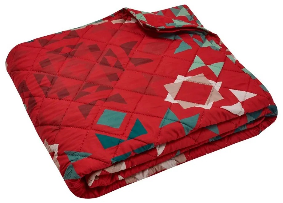 Czerwona narzuta pikowana 220x230 cm Patchwork – Catherine Lansfield