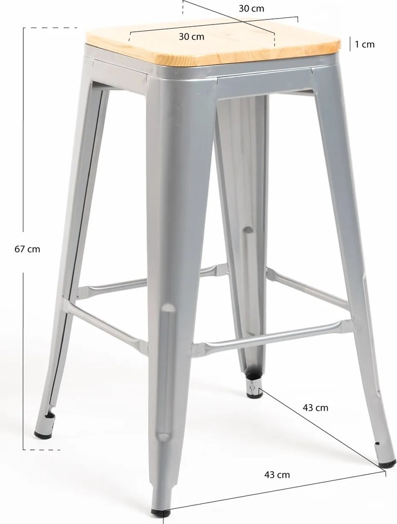 Stoek Torix niski z naturalnego drewna