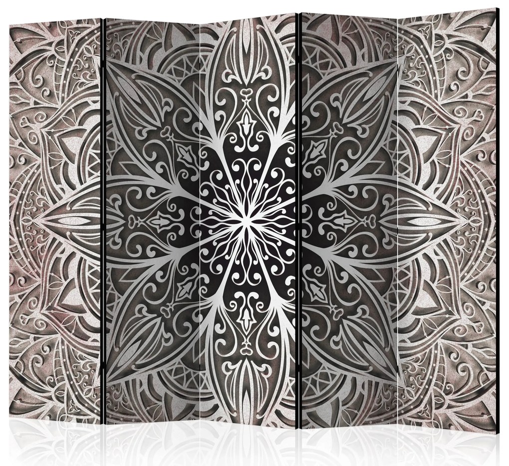 Parawan jednostronny Tła i desenie 225x172 cm 5-częściowy czarny ARTGEIST B