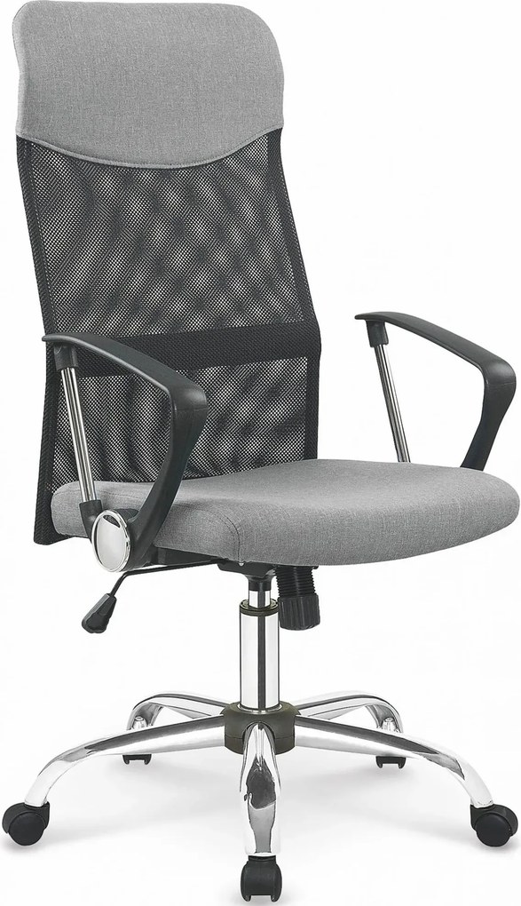 Popielaty tapicerowany fotel obrotowy L5-F90