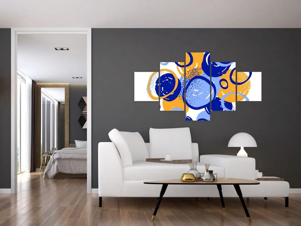 Obraz - Jasny motyw z kółkami (125x70 cm)