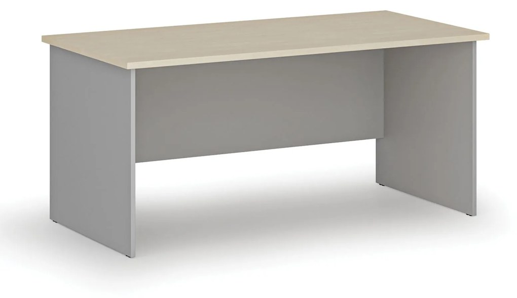 Biurko proste PRIMO GRAY, 1600 x 800 mm, szary/brzoza