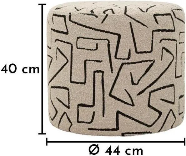 Beżowy puf z materiału bouclé Nairobi – Mauro Ferretti