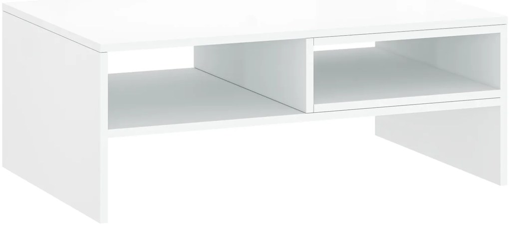 Ława z Półką do Salonu FLARE 90 cm Biała Nowoczesna