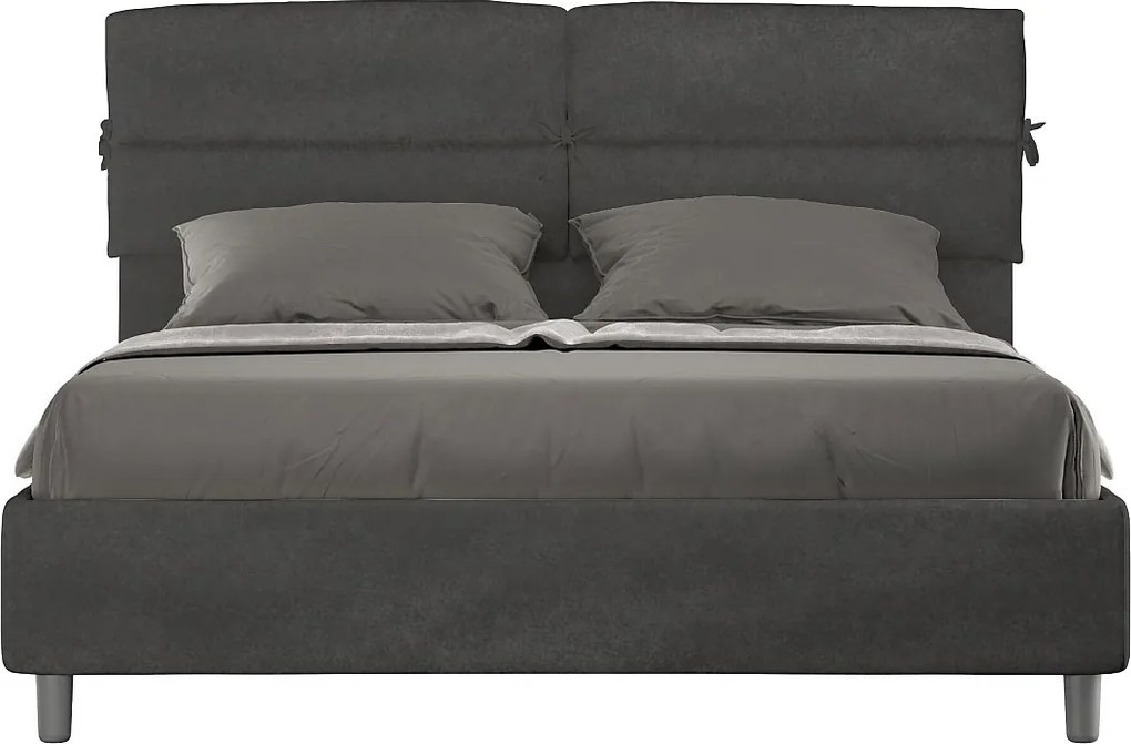 Łóżko bez stelaża tapicerowane 160x200 microfibra Szary Nandy