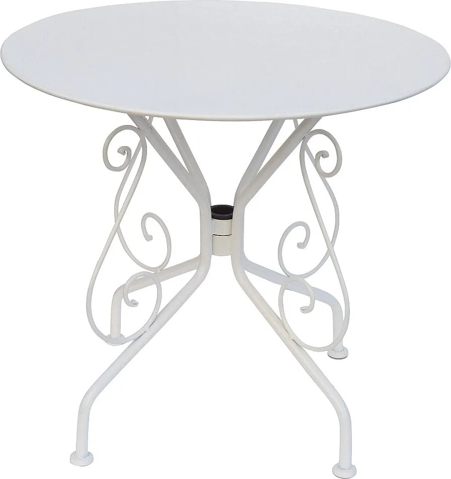 Stół ogrodowy z metalu w stylu kutego żelaza – kolor biały - GUERMANTES