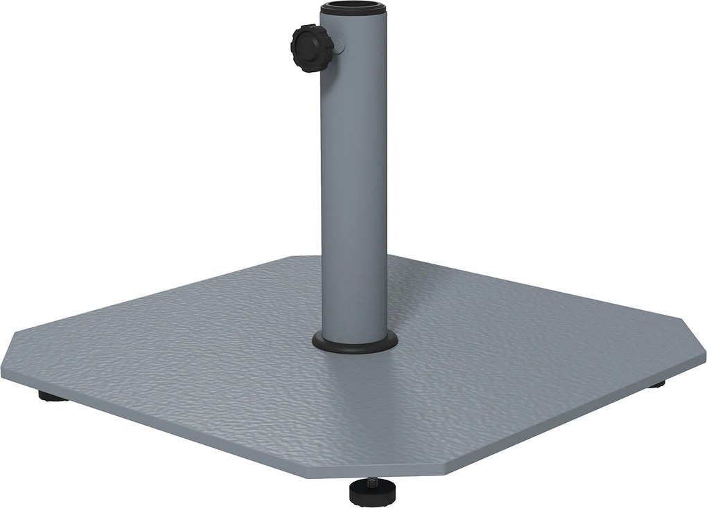 Outsunny Podstawa Parasola z Metalu 18,5 kg na Kółkach, Kwadratowy Uchwyt dla Parasoli 32/38/48mm