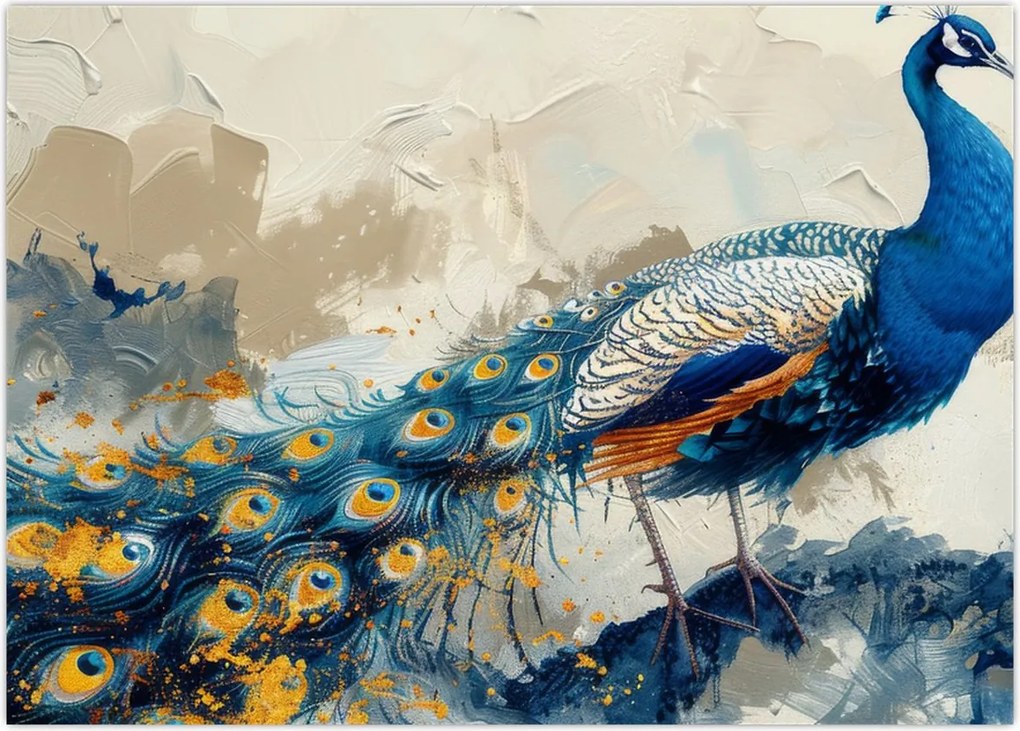Obraz - Paw, malarstwo (70x50 cm)
