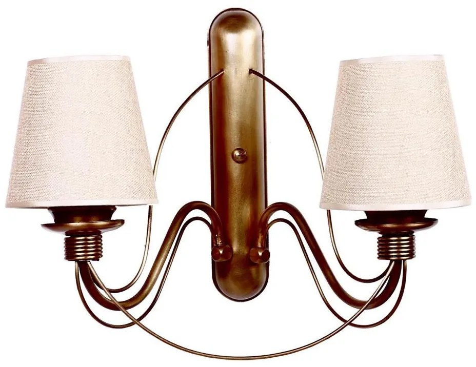 Lampa ścienna CLASSIC 2xE27/40W/230V brązowa/beżowa