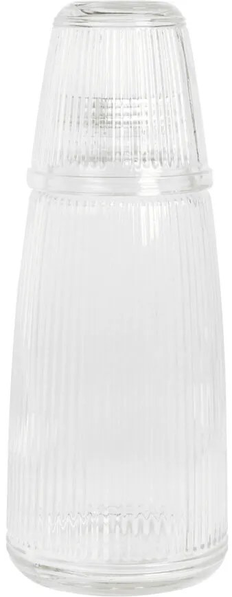 Szklana butelka z zakręcanym korkiem i szklanką, 1000 ml