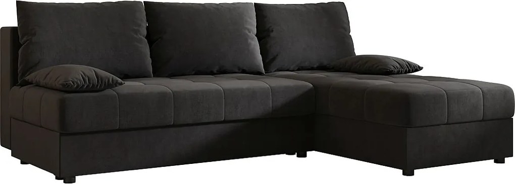 BEDANTE narożnik MOS L Itaka 27 prawa ciemnoszary z funkcją spania sofa w kształcie litery L z pojemnikiem na pościel