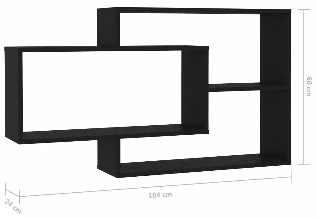 Zestaw czarnych półek ściennych P9-D93