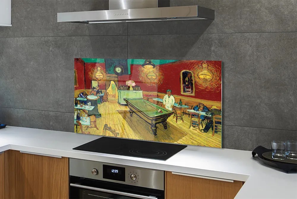Szklany Panel Nocna Kawiarnia - Van Gogh