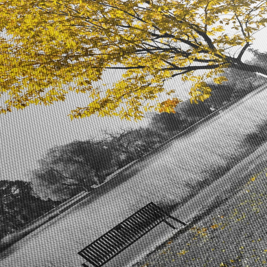 Obraz - Odpoczynek w parku (z zegarem) (90x30 cm)