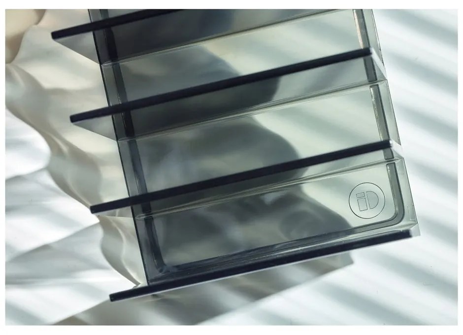 Organizer łazienkowy na kosmetyki z plastiku z recyklingu w kolorze matowej czerni Palette Station – iDesign