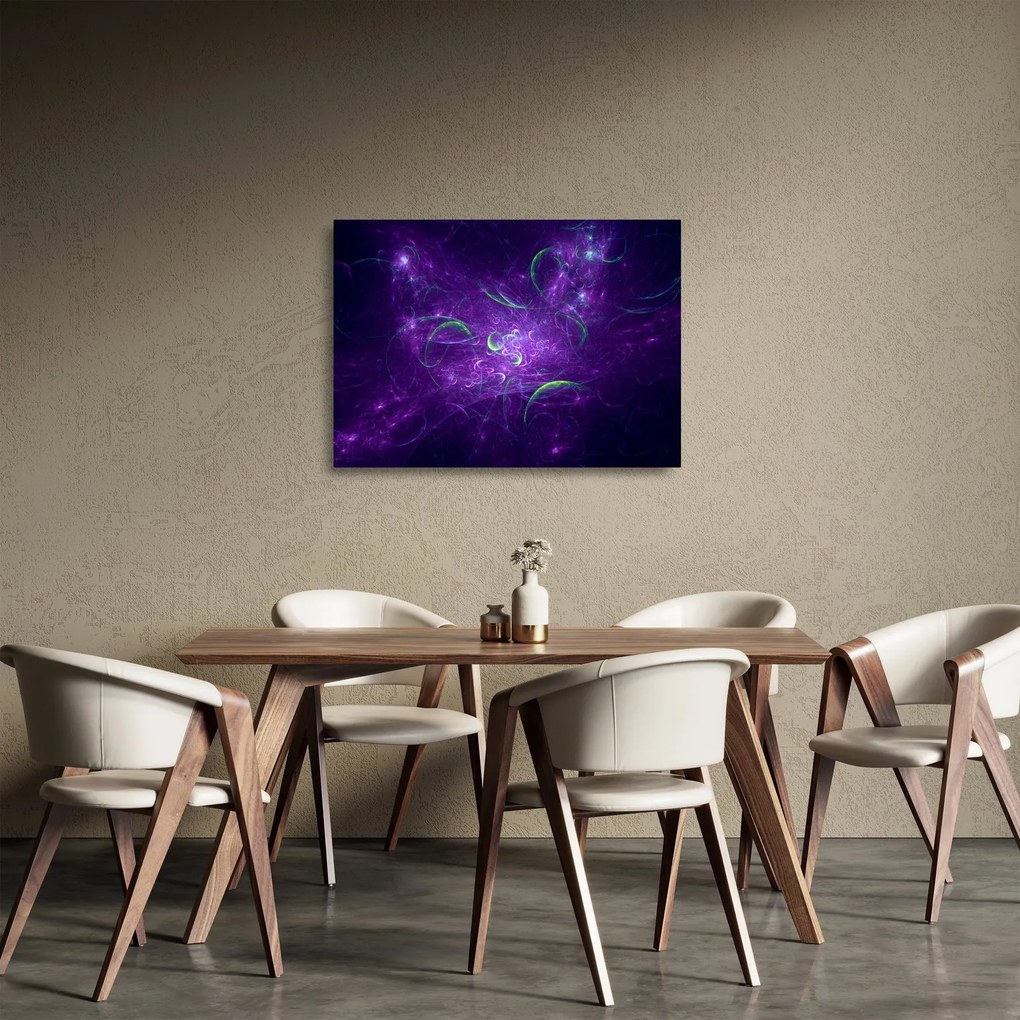 Obraz na szkle - fioletowa abstrakcja (70x50 cm)