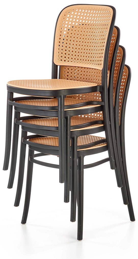 Krzesło Sztaplowane Naturalne Czarne K483