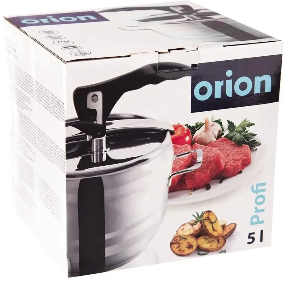 Szybkowar ze stali nierdzewnej z pokrywką Orion Profi, 5 l
