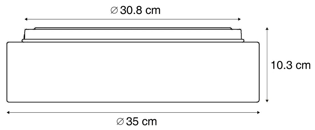 Inteligentna lampa sufitowa beżowa 35 cm z LED i pilotem - Flat Drum Nowoczesny Oswietlenie wewnetrzne