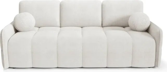 Sofa PURE Rozkładana Dwuosobowa Kremowa Boucle Japandi