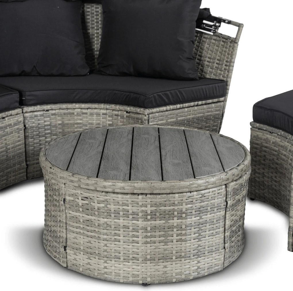 Zestaw modułowych mebli ogrodowych technorattan Island - łóżko ogrodowe